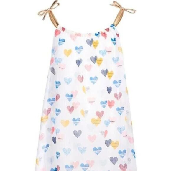 Jessica Simpson Heart-Print Chiffon Cover Up Size 5 - Picture 1 of 7